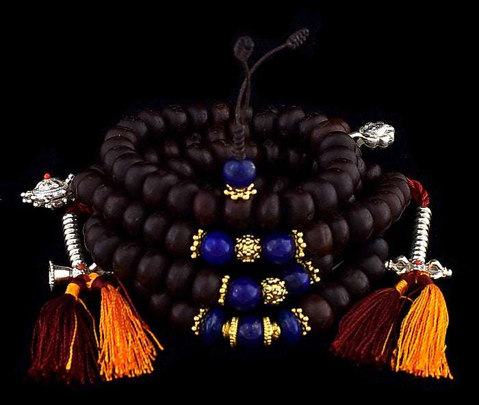 Tibetan Mala with Lapis Lazuli & Gold Vermeil Beads