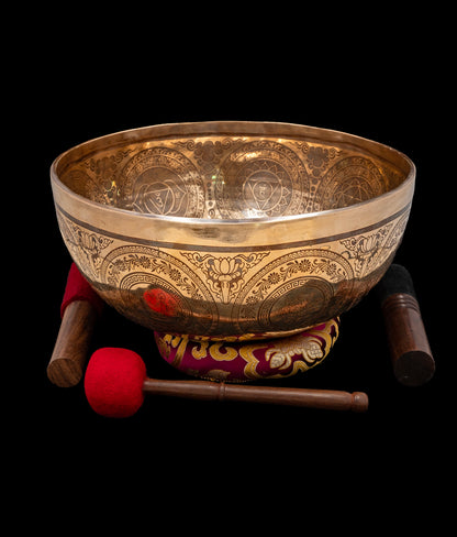 Etched Cosmos Singing Bowl G2 98Hz (NCP) 11" N16209