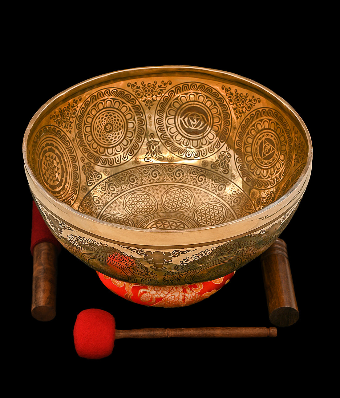 Etched Cosmos Singing Bowl F2 86Hz 12" N16215