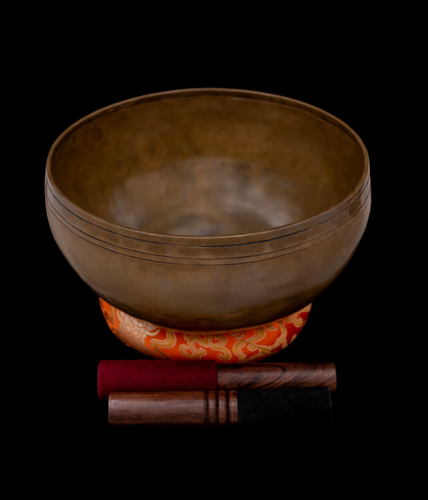 New Green Antique Finish Mahakala Singing Bowl G2 96Hz 11" N16505