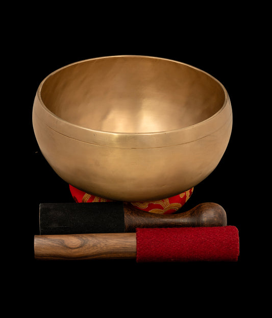 New Satin Gold Finish Tara Singing Bowl G3 193Hz 8" N16507