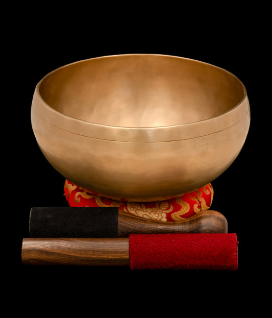 New Release: Satin Gold Finish Tara Singing Bowl F3 170Hz 8 1/2" N16508