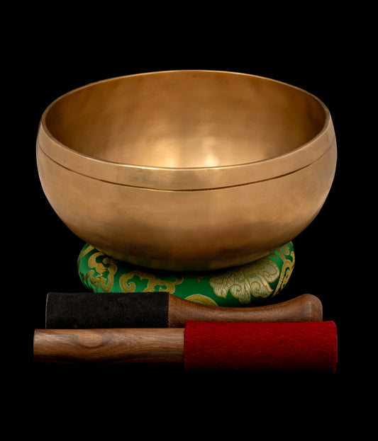 New Release: Satin Gold Finish Tara Singing Bowl F3 176Hz 8 1/4" N16510