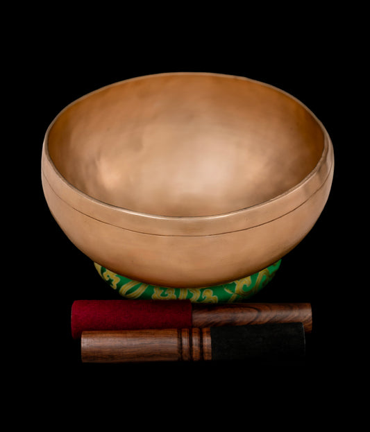 New Satin Gold Finish Tara Singing Bowl E3 160Hz 9 1/2" N16511