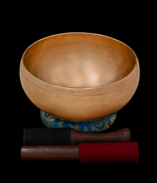 New Satin Gold Finish Tara Singing Bowl F#3 185Hz 8 1/2" N16512
