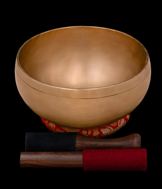 New Satin Gold Finish Tara Singing Bowl D#3 156Hz (NCP) 8 3/4" N16515