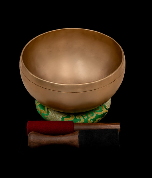 New Satin Gold Finish Tara Singing Bowl D3 147Hz 9 1/4" N16518