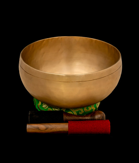New Satin Gold Finish Tara Singing Bowl A#2 116Hz 10 1/2" N16522