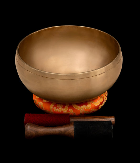 New Satin Gold Finish Tara Singing Bowl D3 143Hz 9 1/2" N16525