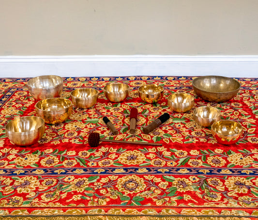Hybrid Diatonic Singing Bowl Set - C4 Scale with 3rd Octave Bass Bowls - NS15870