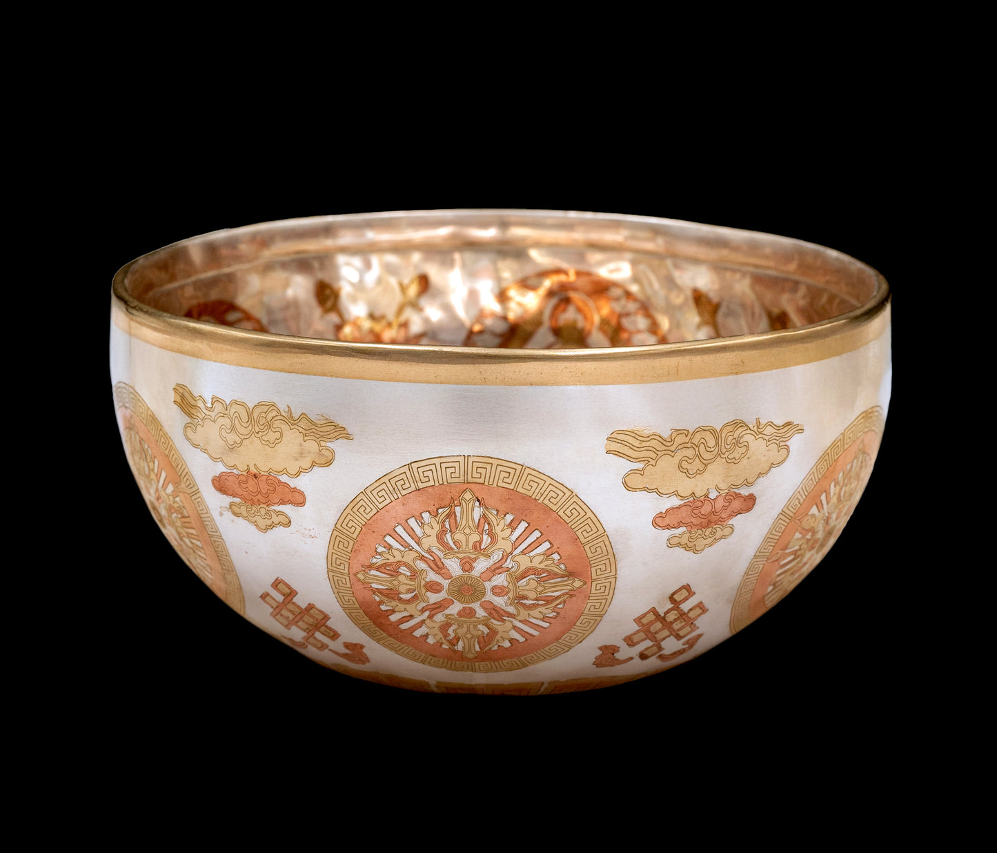 New Silver Etched Buddha Singing Bowl G#3 207Hz (NCP) S16353