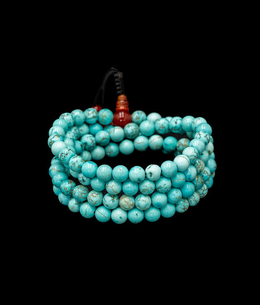 Turquoise Mala with Carnelian Guru Bead
